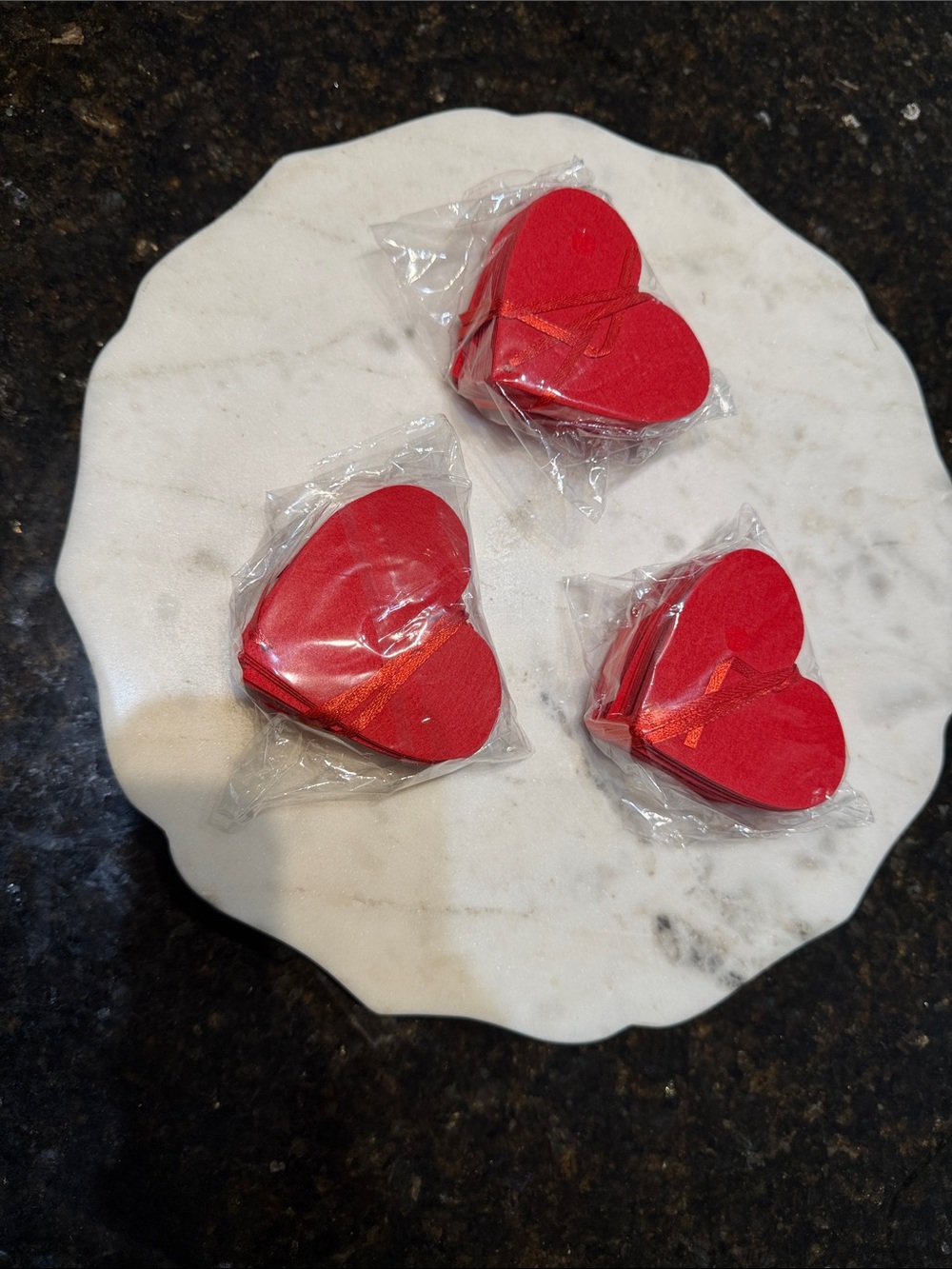 NEW- Red Heart-Shaped Strings Of Garland (Set of 3)